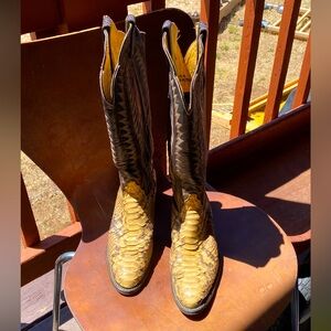 Tony Lama Brown and Yellow Heeled Boots
